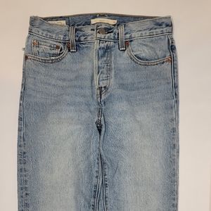 Levis Wedgie Straight Crop Premium Big E Denim Jeans Size 26